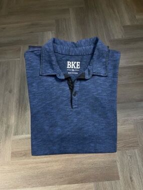 BKE Polo Shirt Mens XL Blue Heathered‎ Short Sleeve Preppy Classic